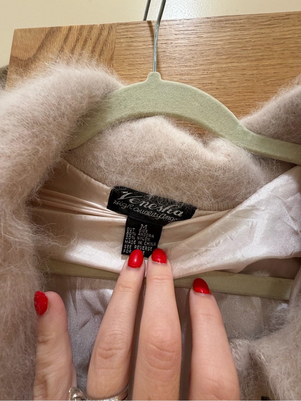 Faux Mohair Long Coatigan - Soft Light Beige - Picture 2 of 3